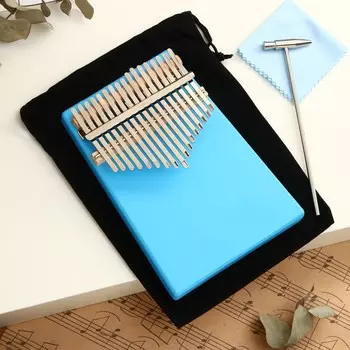 Музыкальный инструмент калимба, синяя, 17 нот