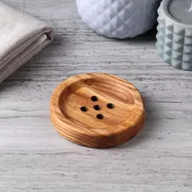 Мыльница деревянная круглая, d10 см