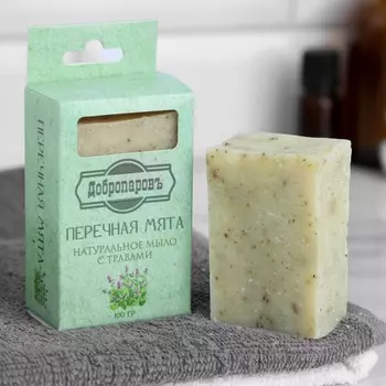 Мыло банное натуральное с травами в коробке