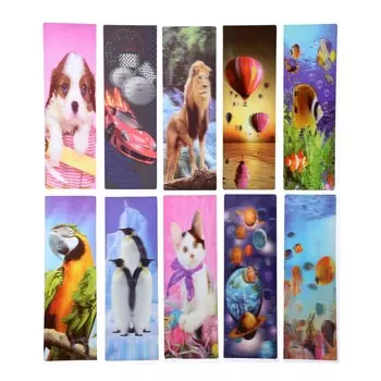 Набор 10 штук, закладка для книг, пластик 3d