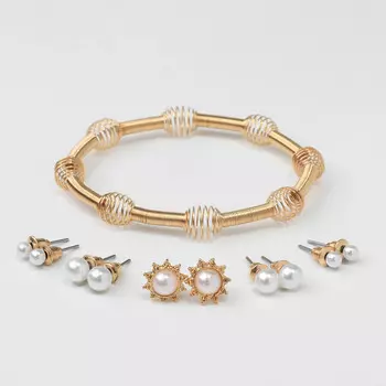 Набор 6 предметов: серьги 5 пар, 1 браслет