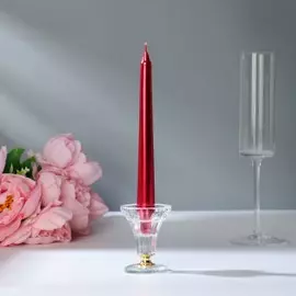 Набор античных свечей, 1,9х20 см, 6 штук, рубиновый металлик