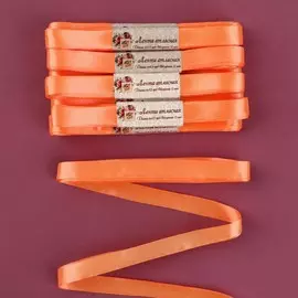 Набор атласных лент, 10 шт, размер 1 ленты: 12 мм × 5,4 ± 0,5 м, цвет оранжевый