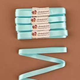 Набор атласных лент, 10 шт, размер 1 ленты: 12 мм × 5,4 ± 0,5 м, цвет нежно-голубой