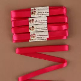 Набор атласных лент, 10 шт, размер 1 ленты: 12 мм × 5,4 ± 0,5 м, цвет малиновый