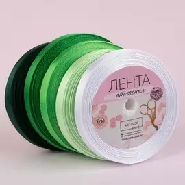 Набор атласных лент, 5 шт, размер 1 ленты: 10 мм × 23 ± 1 м, цвет зелёный спектр