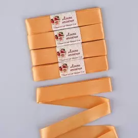 Набор атласных лент, 5 шт, размер 1 ленты: 25 мм × 5,4 ± 0,5 м, цвет бежевый