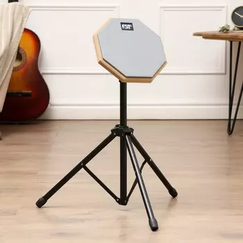 Набор барабанщика music life: пэд 8 дюймов, стойка, серый