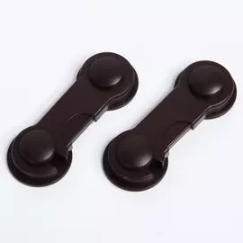 Набор блокираторов дверей и ящиков, 2 шт., цвет коричневый, крошка я