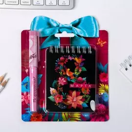 Подарочный набор, блокнот и ручка пластик