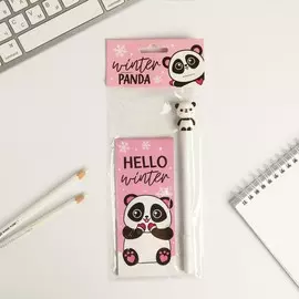 Набор: блокнот и ручка на европодвесе hello, winter