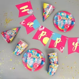 Набор бумажной посуды happy birthday