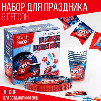 Набор бумажной посуды одноразовый декор