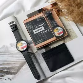 Набор: часы наручные и картхолдер