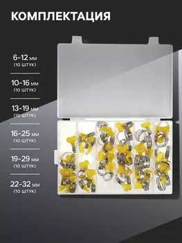 Набор червячных хомутов с