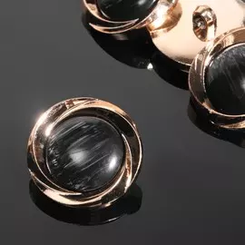 Набор декоративных пуговиц, d = 30 мм, 12 шт, цвет чёрный