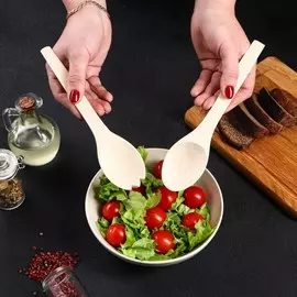 Набор деревянных ложек для салата, 22х5 см, массив бука