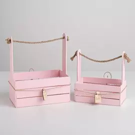 Набор деревянных ящиков 2 в 1 с шильдиком,