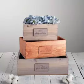 Набор деревянных ящиков 3 в 1