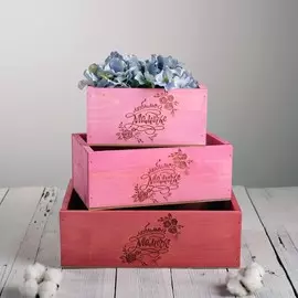 Набор деревянных ящиков 3 в 1