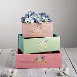 Набор деревянных ящиков 3 в 1