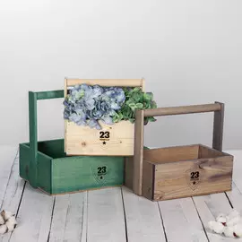 Набор деревянных ящиков 3 в 1 с ручкой