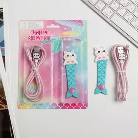 Набор: держатель для провода и кабель usb iphone