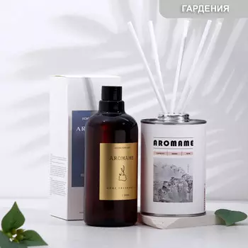Набор диффузор ароматический aromame, гардения жасминовидная, 500 мл, круглая банка