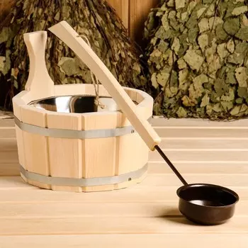 Набор для бани и сауны, 2 предмета: шайка, 3 л, черпак, 200 мл,