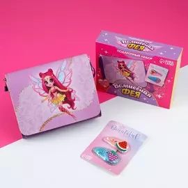 Набор для девочки волшебная фея: сумка с заколками, цвет фиолетовый/сиреневый