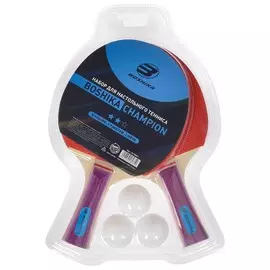 Набор для настольного тенниса boshika championship: 2 ракетки, 3 мяча, 2 звезды