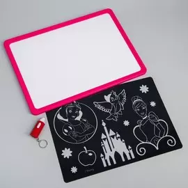 Набор для рисования в темноте, принцессы: ариель, золушка, рапунцель, а4