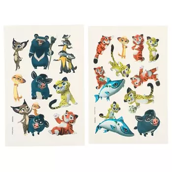 Татуировки детские переводные, лео и тиг