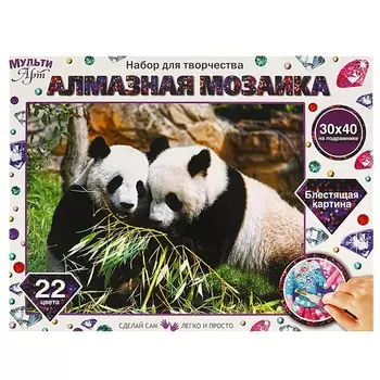 Набор для творчества (аппликация/мозаика) МУЛЬТИ АРТ AM30X40-PANDS
