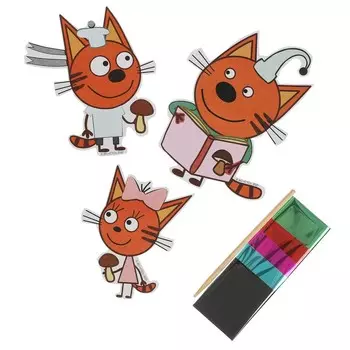 Набор для творчества (аппликация/мозаика) ТРИ КОТА, МУЛЬТИ АРТ FIGUREFOILART-TC3