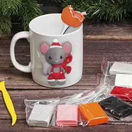 Набор для творчества. кружка с ложкой для декора полимерной глиной