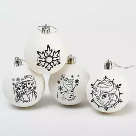 Набор для творчества новогодние шары холодное сердце набор 4 шт, шар 5,5 см