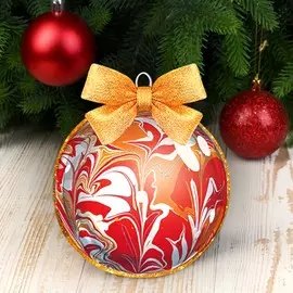 Набор для творчества. новогодний шар - эбру, золотой шар