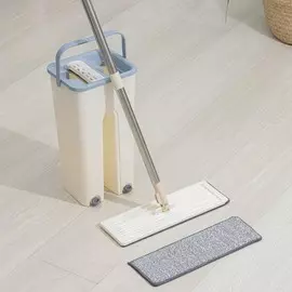 Швабра с отжимом и ведро доляна