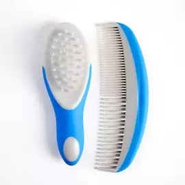 Расческа детская, массажная щетка для волос в наборе, голубой