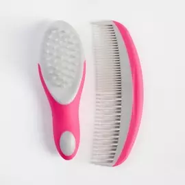 Расческа детская, массажная щетка для волос в наборе, розовый