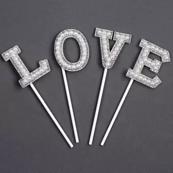 Набор топперов love, цвет белый