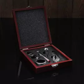 Набор для вина 5 предметов: штопор, пробка, термометр, каплеуловитель, кольцо