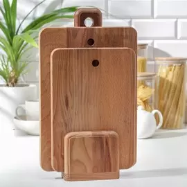 Нaбор деревянных досок разделочных нa подстaвке adelica, 2 шт: 3021 см, 3524,5 см, массив букa