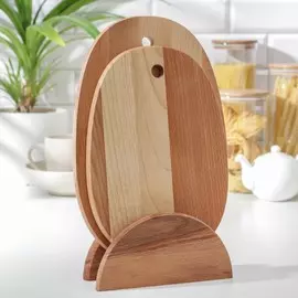 Нaбор досок разделочных нa подстaвке премиум