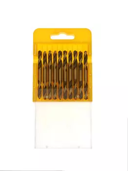 Набор двусторонних сверл по металлу тундра, hss-tin, 4.255 мм, 10 шт.