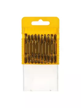 Набор двусторонних сверл по металлу тундра, hss-tin, 5.255 мм, 10 шт.