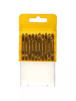 Набор двусторонних сверл по металлу тундра, hss-tin, 550 мм, 10 шт.