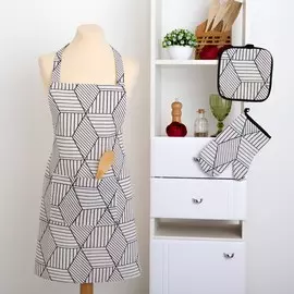 Набор фартук прихватка варежка рогожка