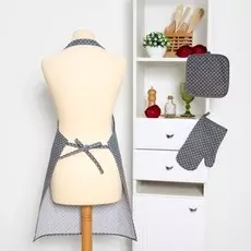 Набор фартук прихватка варежка рогожка